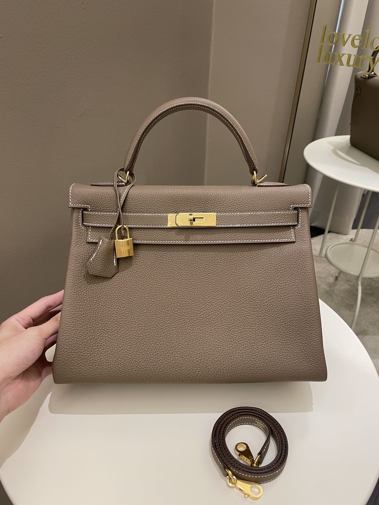 Hermes Kelly 32 Etoupe Togo