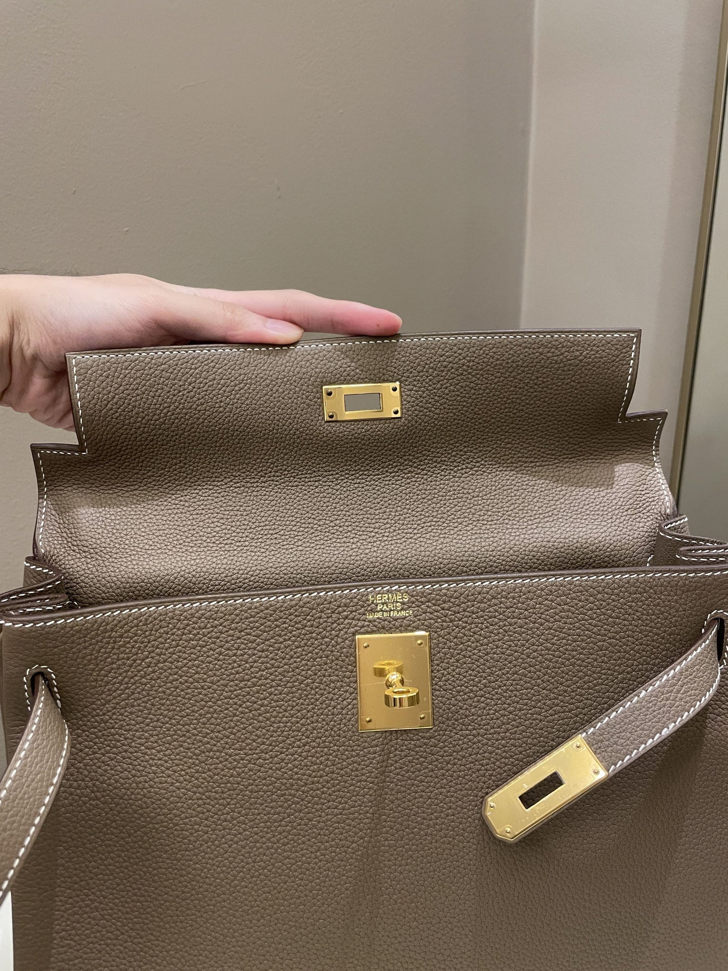 Hermes Kelly 32 Etoupe Togo