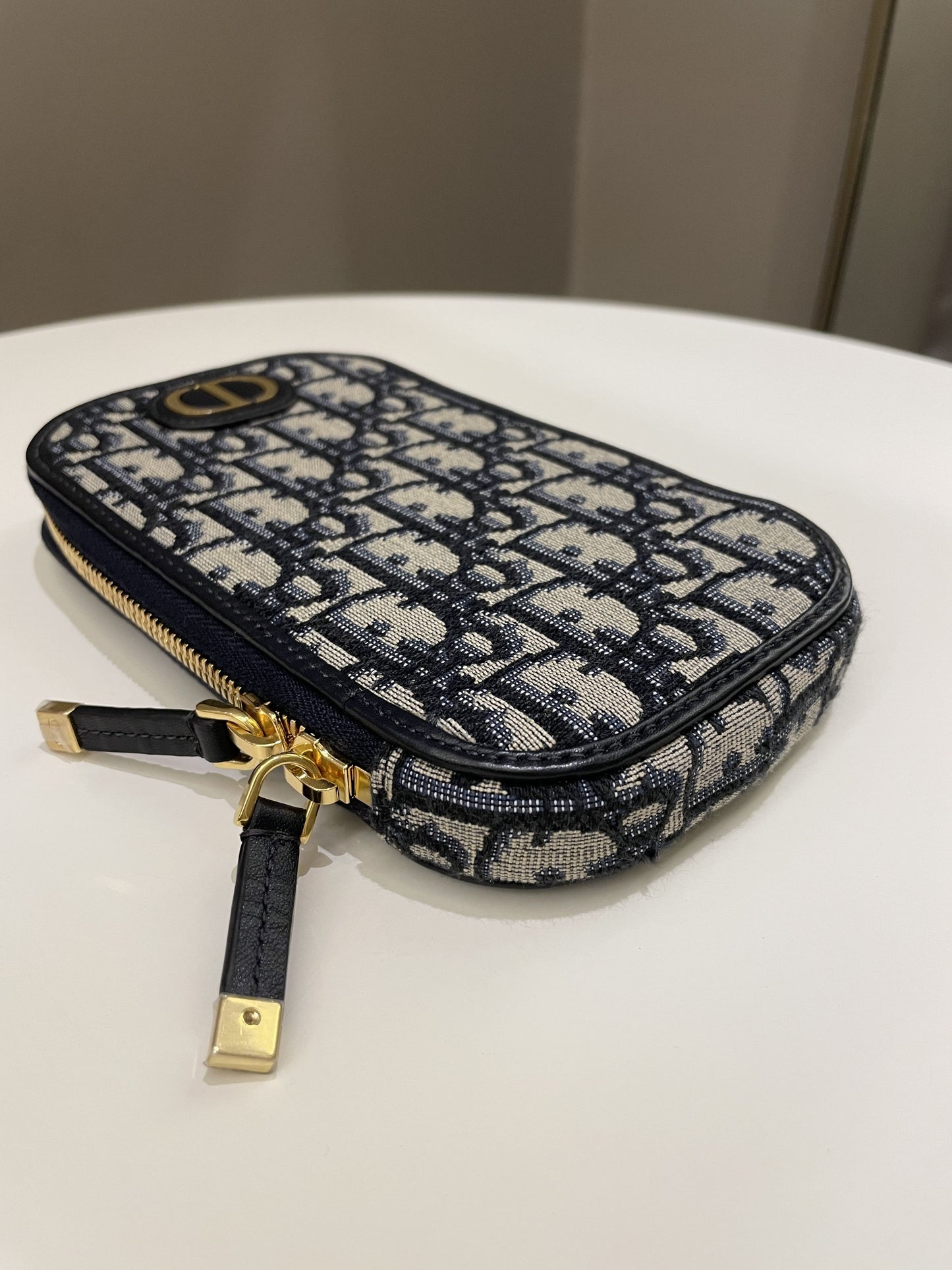 Dior 30 Montaigne Phone Pouch Blue Oblique