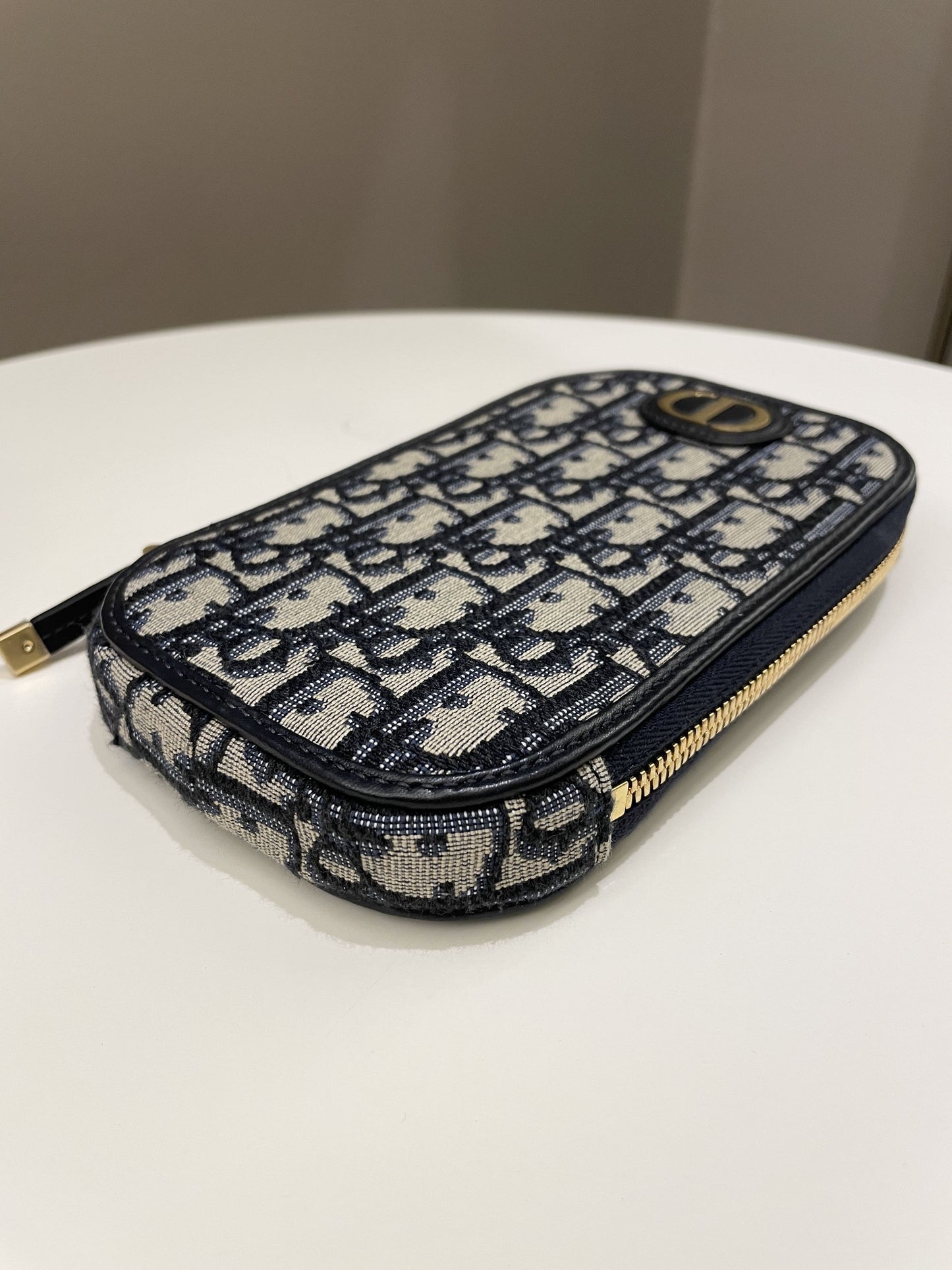 Dior 30 Montaigne Phone Pouch Blue Oblique