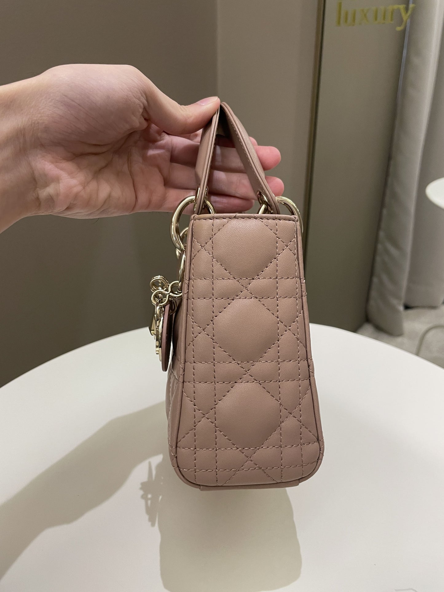 Dior Lady Dior Mini Nude Lambskin