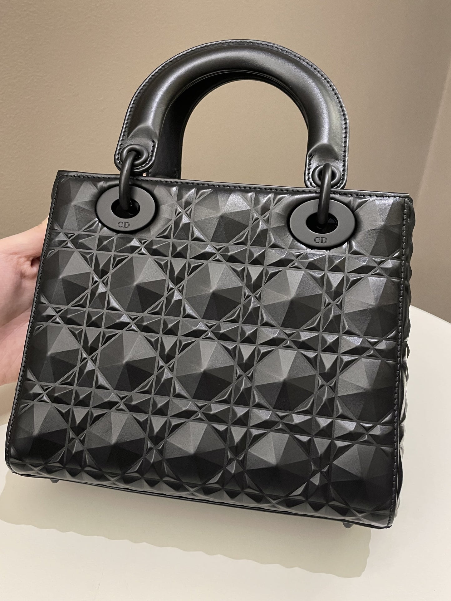 Dior My ABC Lady Dior Black Cannage Calfskin Diamond Motif