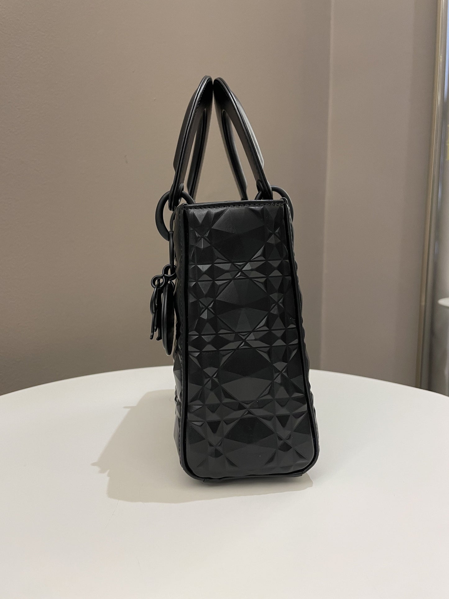 Dior My ABC Lady Dior Black Cannage Calfskin Diamond Motif