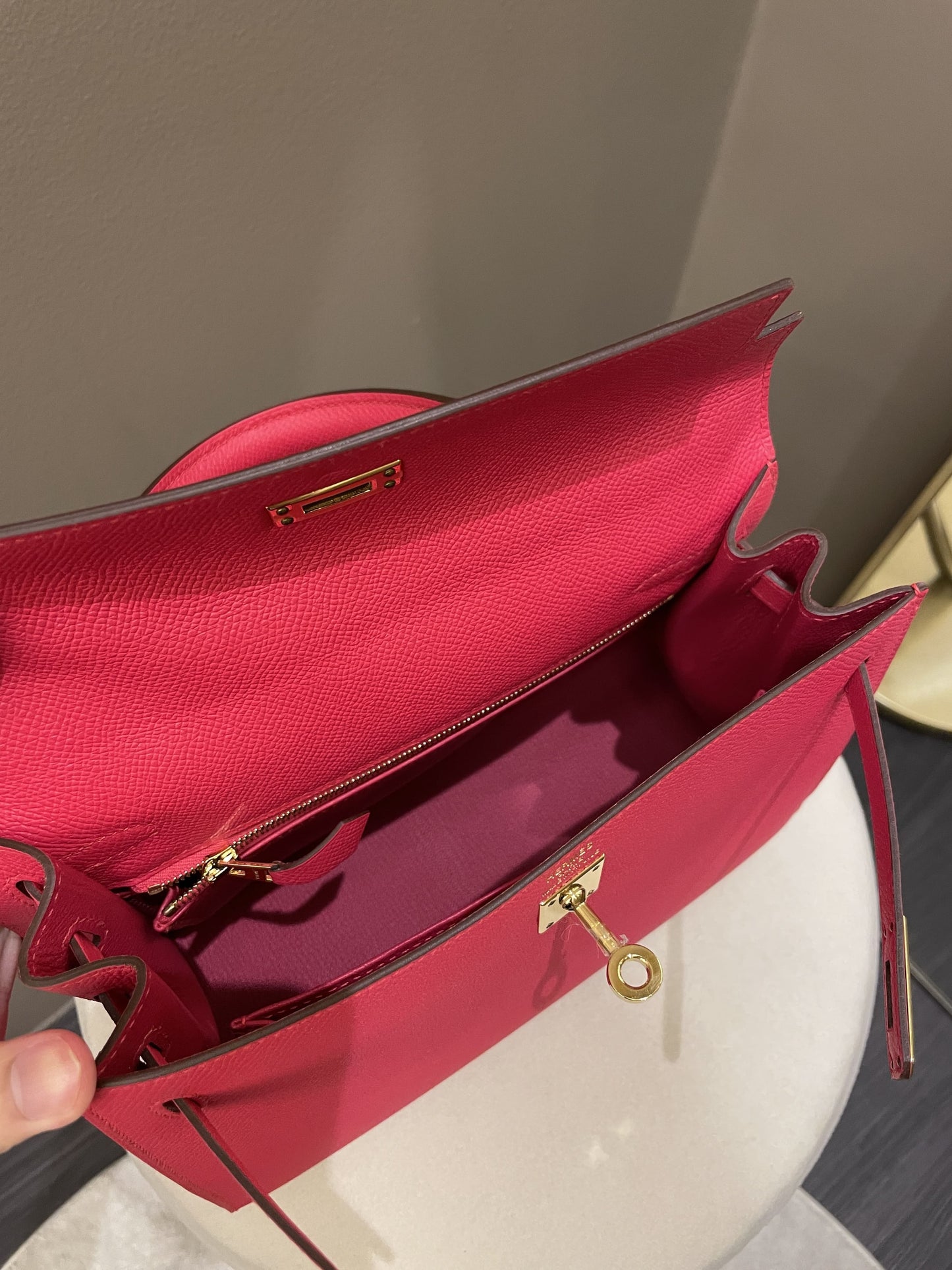 Hermes Kelly Sellier 25 Rose Extreme Epsom