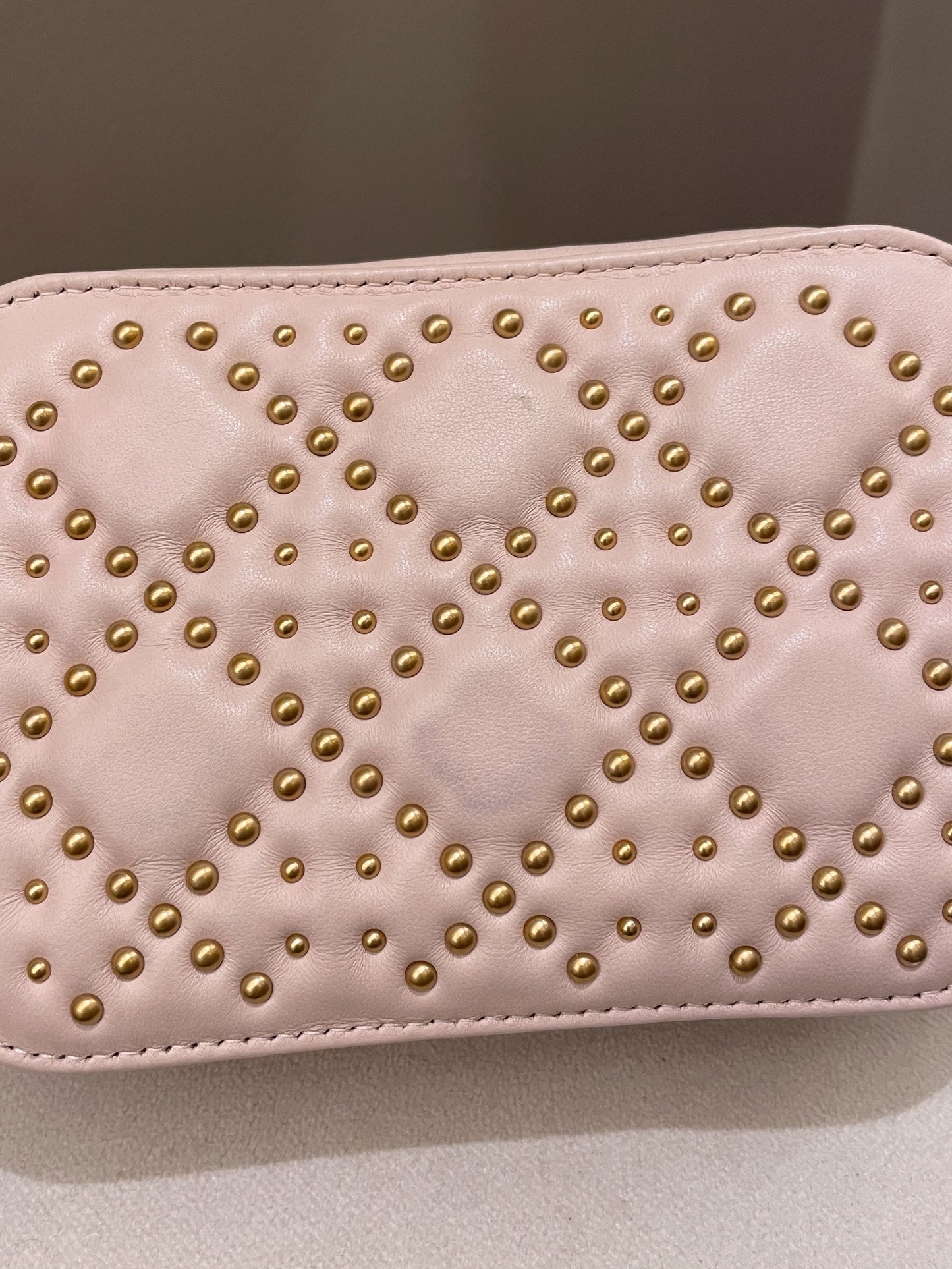 Dior Cannage Studded Lady Dior Camera Bag Powder Beige Lambskin