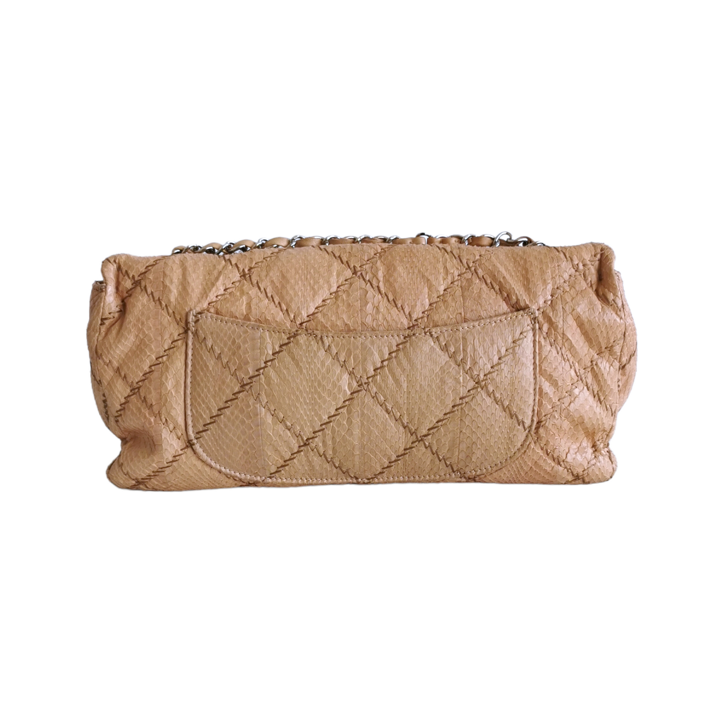 Chanel  Ultra Stitch Flap Bag Beige Python