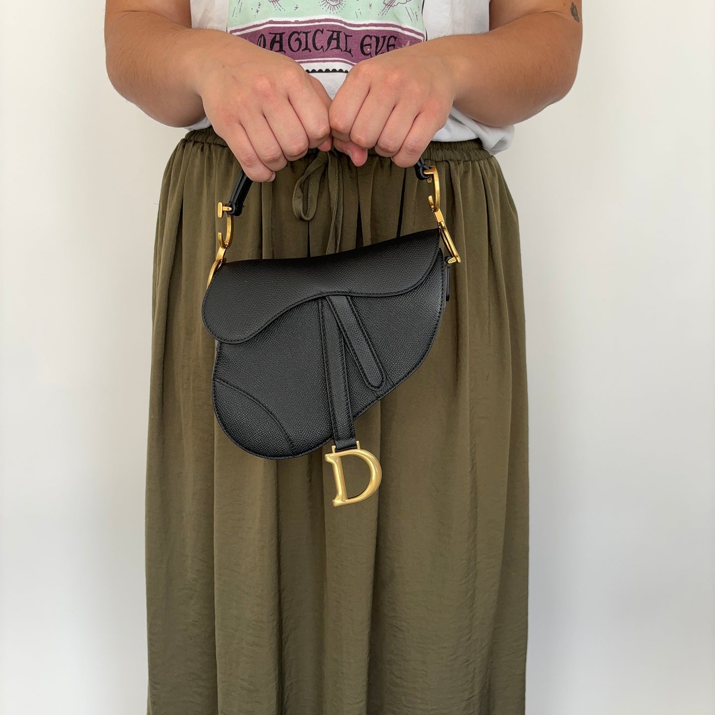 Dior Black Mini Saddle Bag With Strap