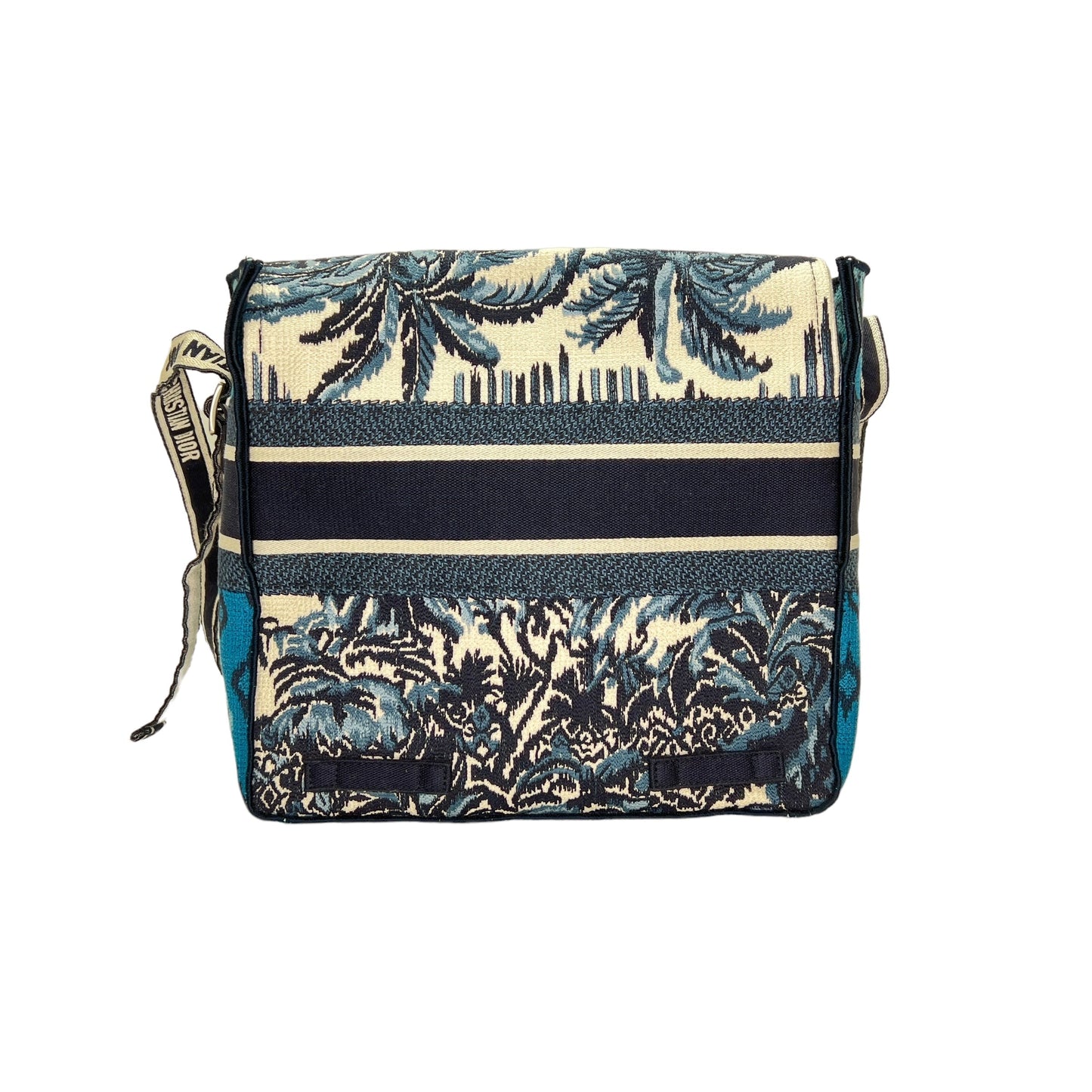 Diorcamp Medium Blue Crossbody Bag in Canvas, Silver hardware