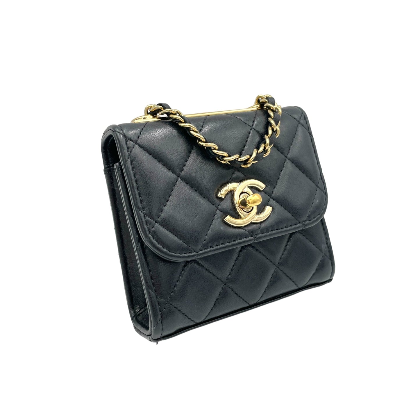 Trendy CC Black Crossbody Bag in Lambskin, Gold hardware