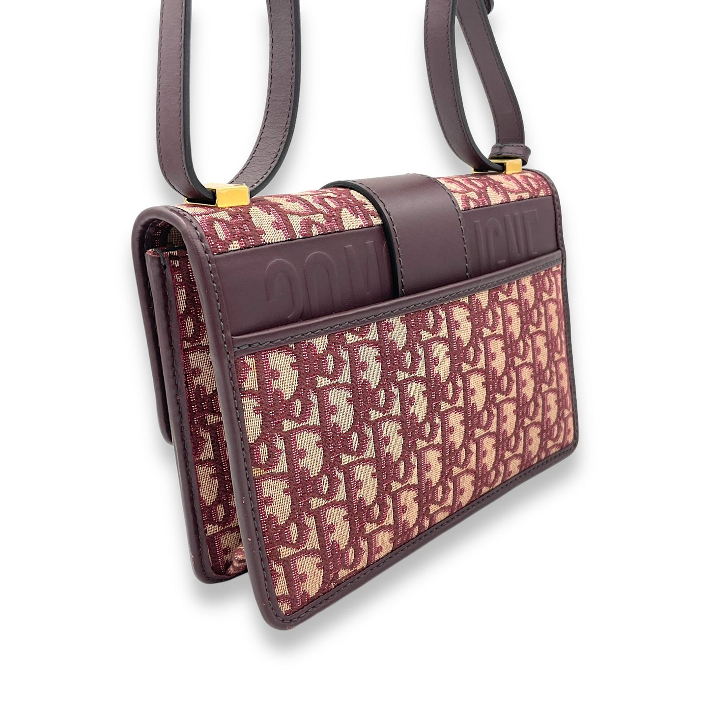 30 Montaigne Medium Red Crossbody Bag in Jacquard, Gold hardware