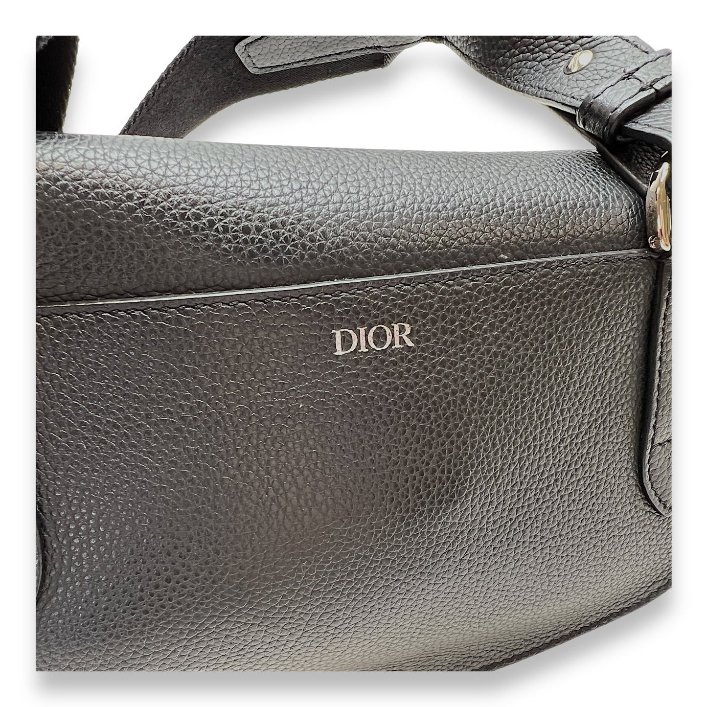 Saddle Crossbody Bag Black in Calfskin, Silver hardware