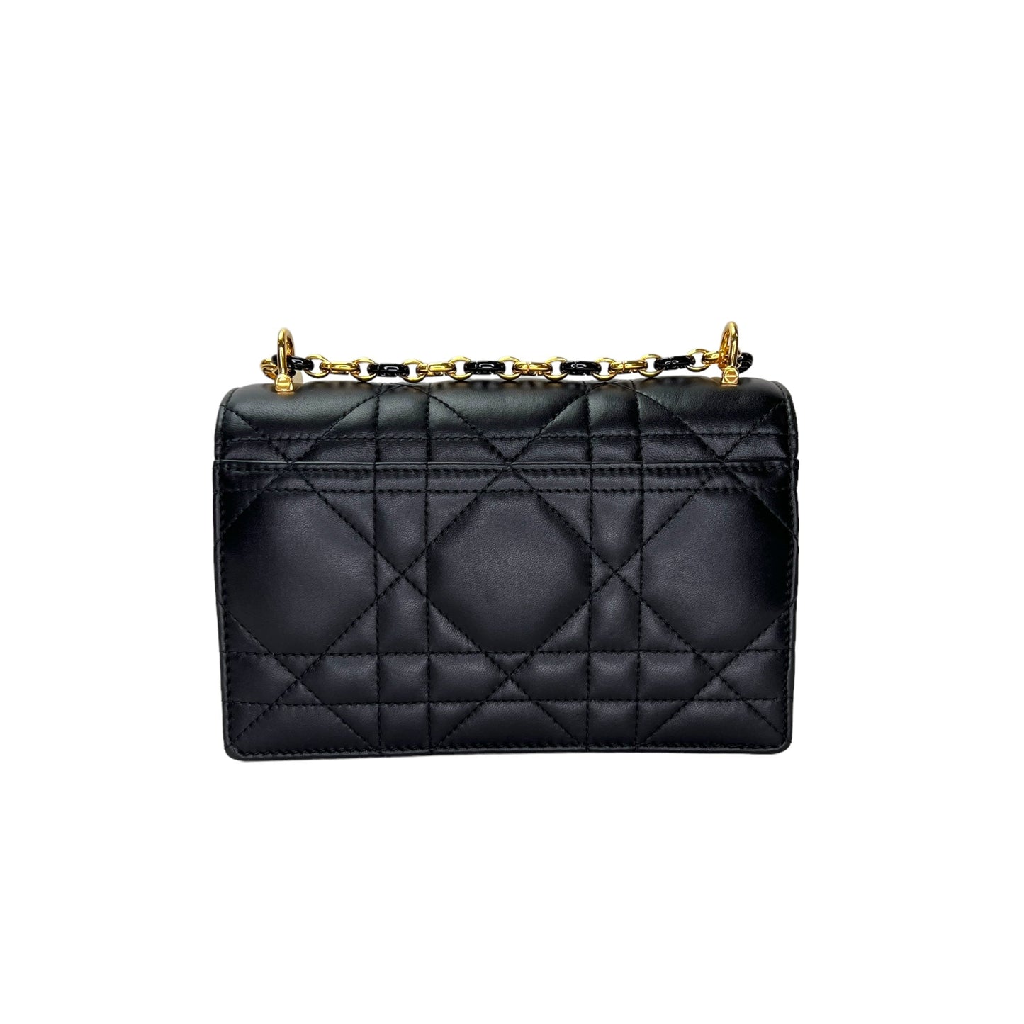 Miss Caro Black Crossbody Bag in Calfskin, Gold hardware