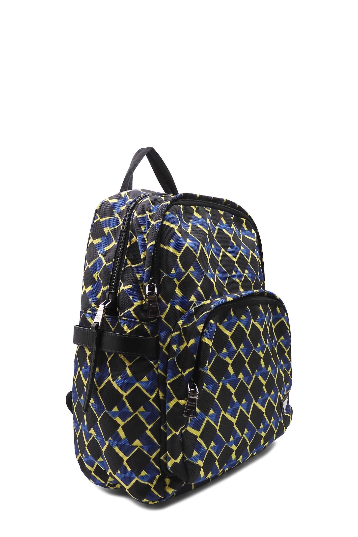 Cordura Saffiano Backpack Black Yellow Blue