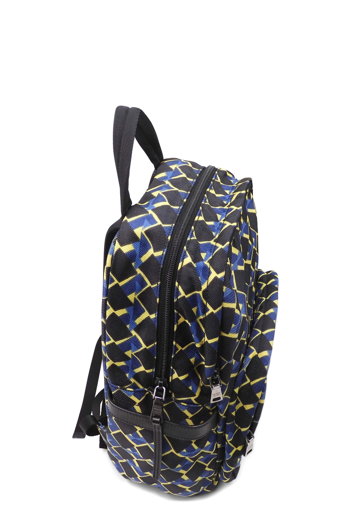 Cordura Saffiano Backpack Black Yellow Blue