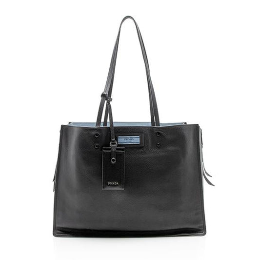 Prada Glace Calf Etiquette Tote - FINAL SALE (SHF-10754)