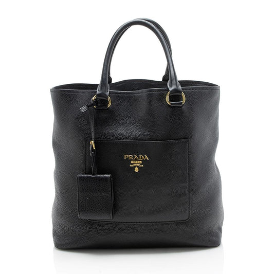 Prada Vitello Diano Leather North/South Tote (SHF-11605)