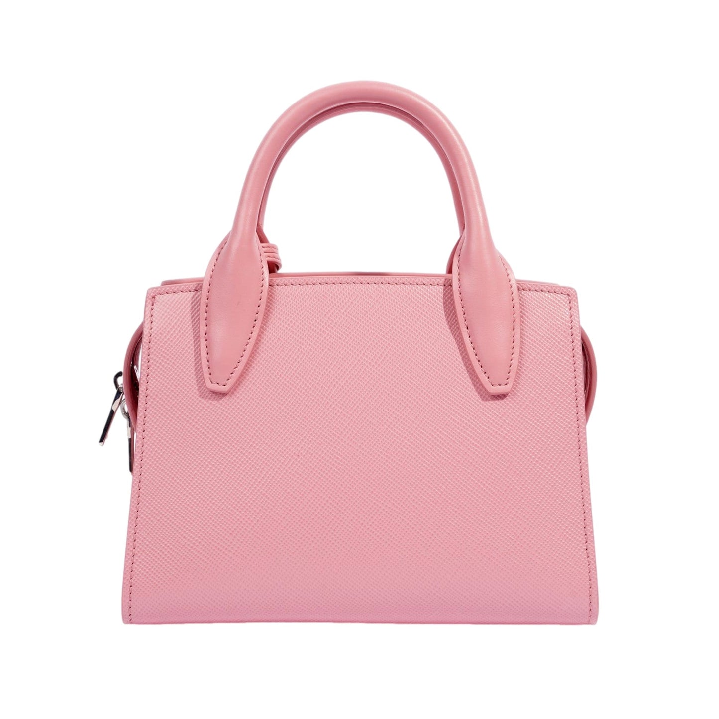 Prada Kristen Saffiano Top Handle Mini Tote Crossbody Bag Petalo Pink