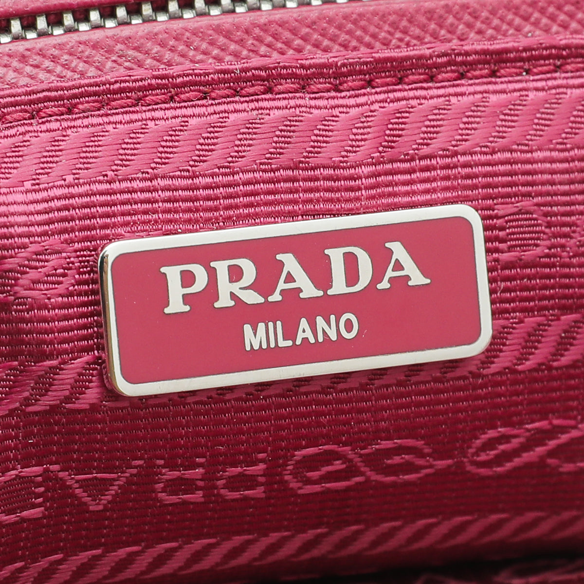 Prada Fuchsia Tessuto Impuntu Flap Chain Bag