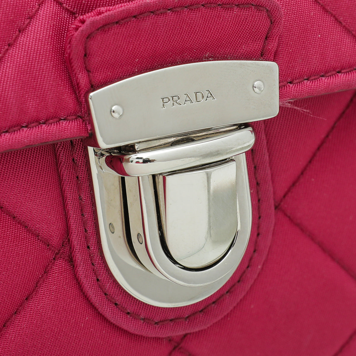 Prada Fuchsia Tessuto Impuntu Flap Chain Bag