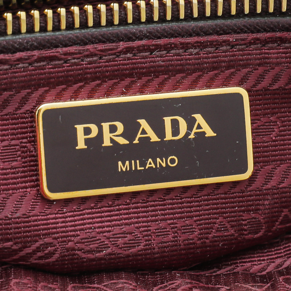 Prada Burgundy Tessuto Impuntu Bowling Flap Bag