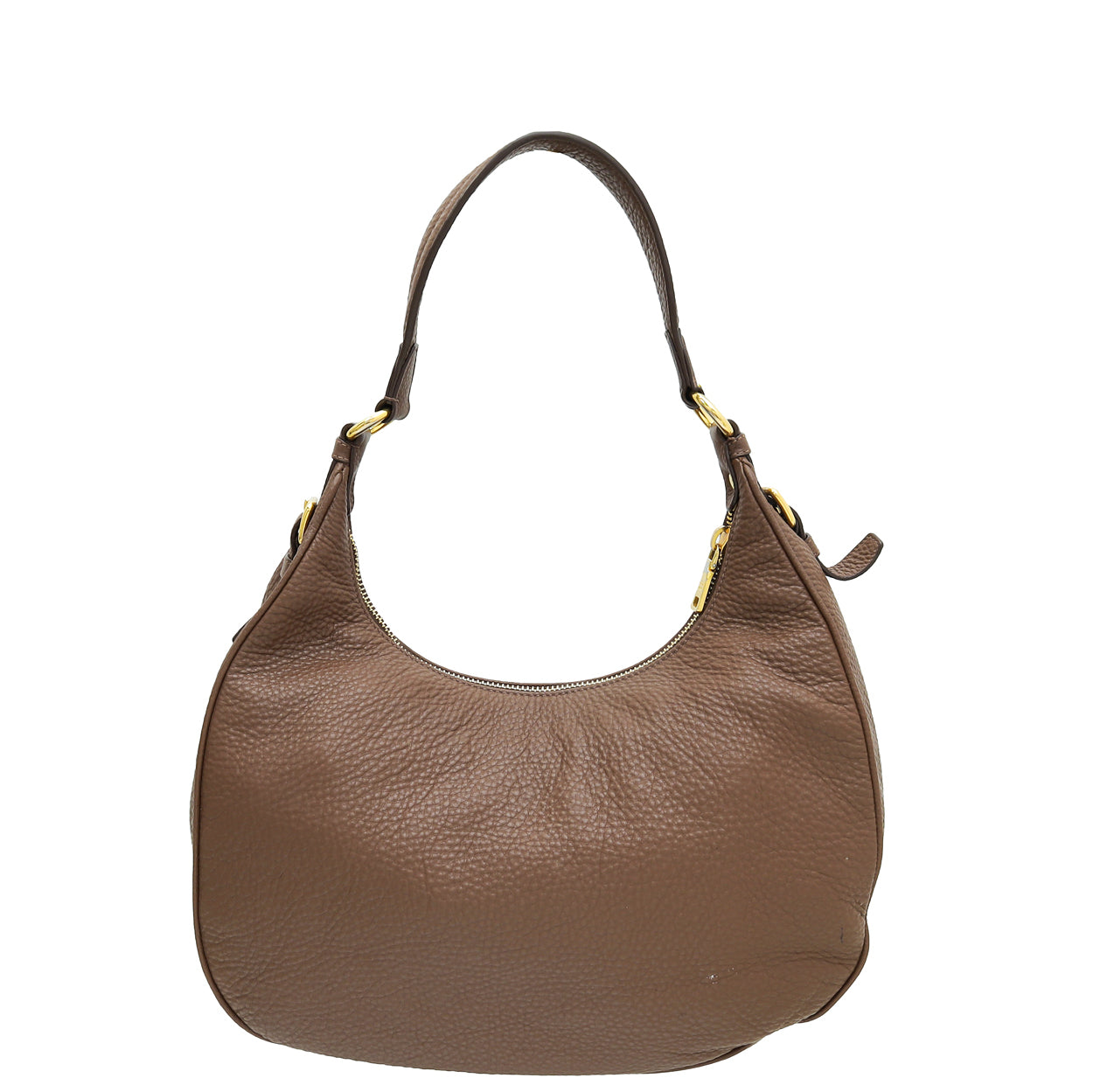 Prada Brown Vitello Daino Hobo Bag