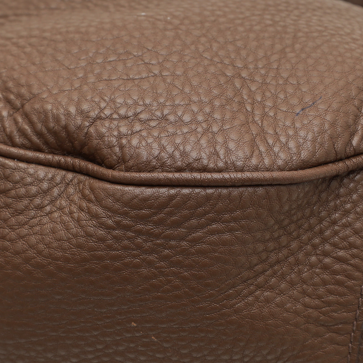 Prada Brown Vitello Daino Hobo Bag