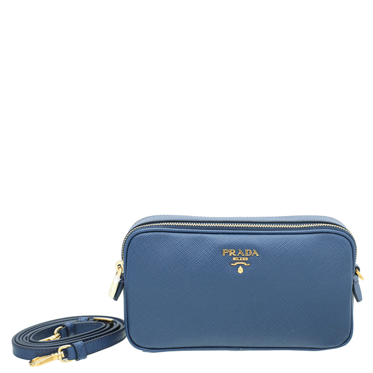 Prada Blue Double Zip Camera Bag