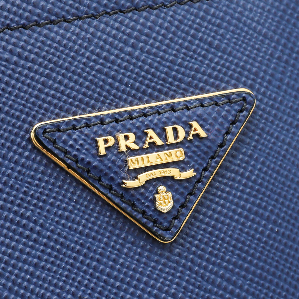 Prada Blue Cuir Double Large Bag