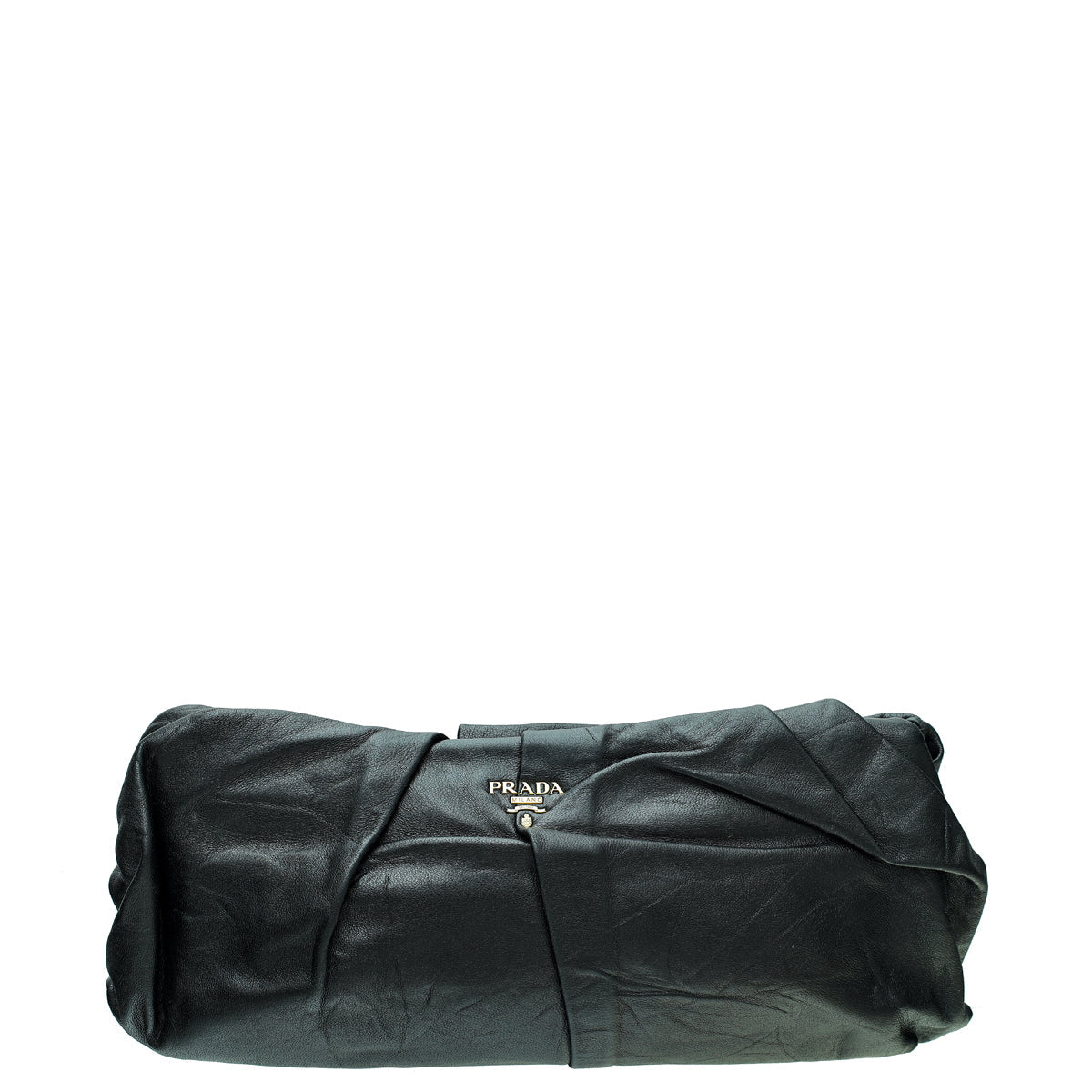 Prada Black Pleated Frame Clutch