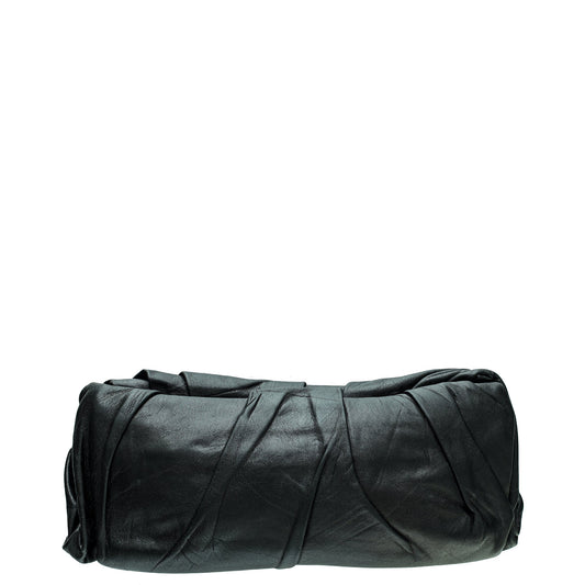 Prada Black Pleated Frame Clutch