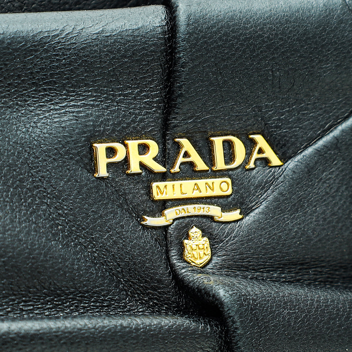 Prada Black Pleated Frame Clutch