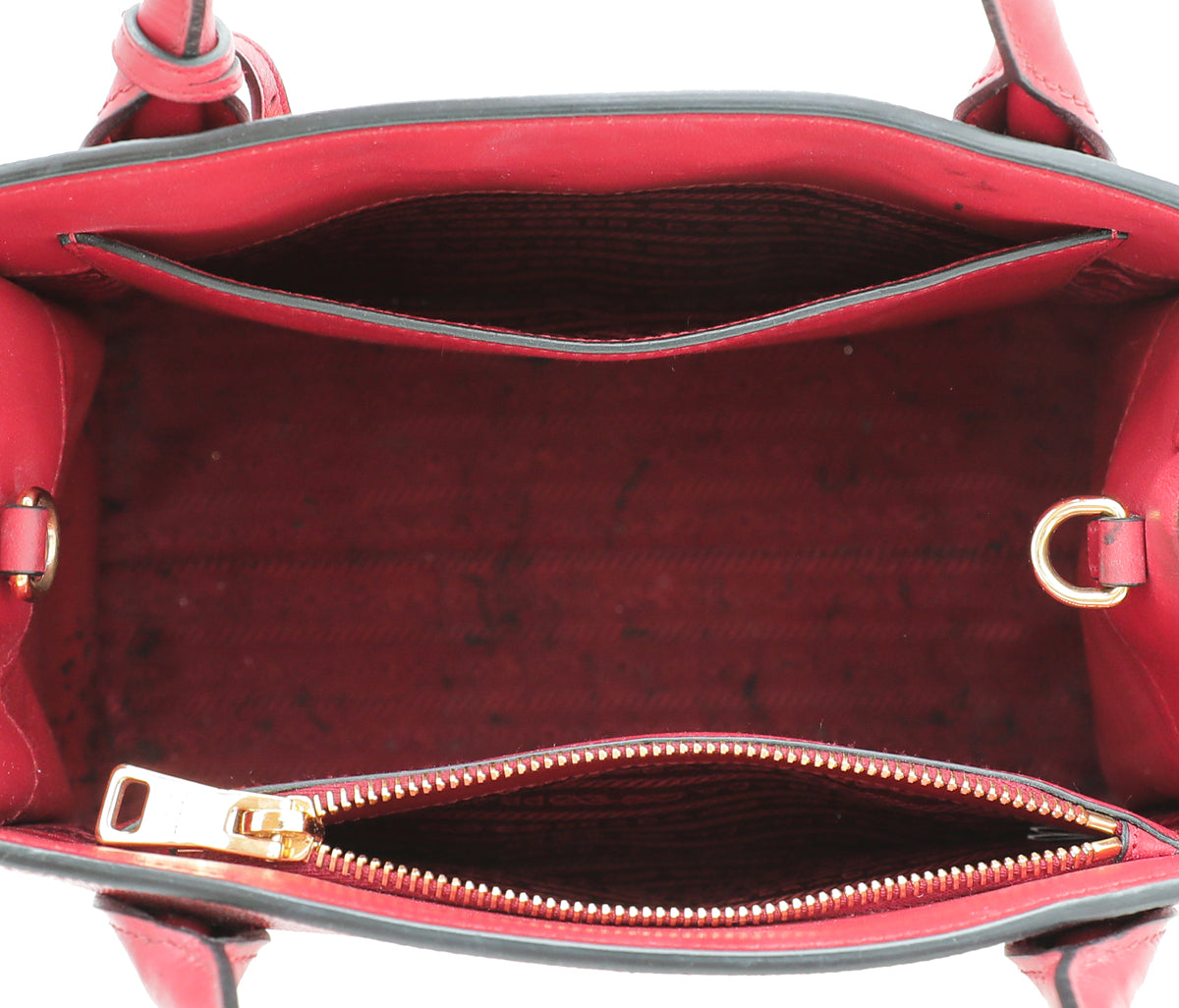 Prada Red Lux Monochrome Small Tote Bag