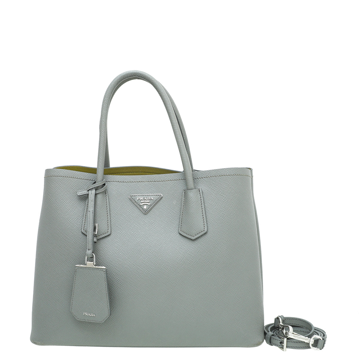 Prada Grey Cuir Double Bag