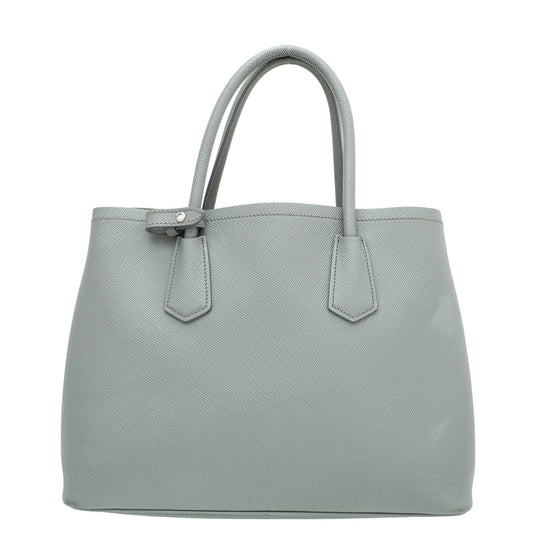 Prada Grey Cuir Double Bag