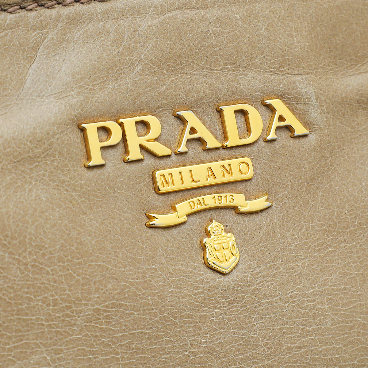 Prada Light Brown Vitello Shine Tote Bag