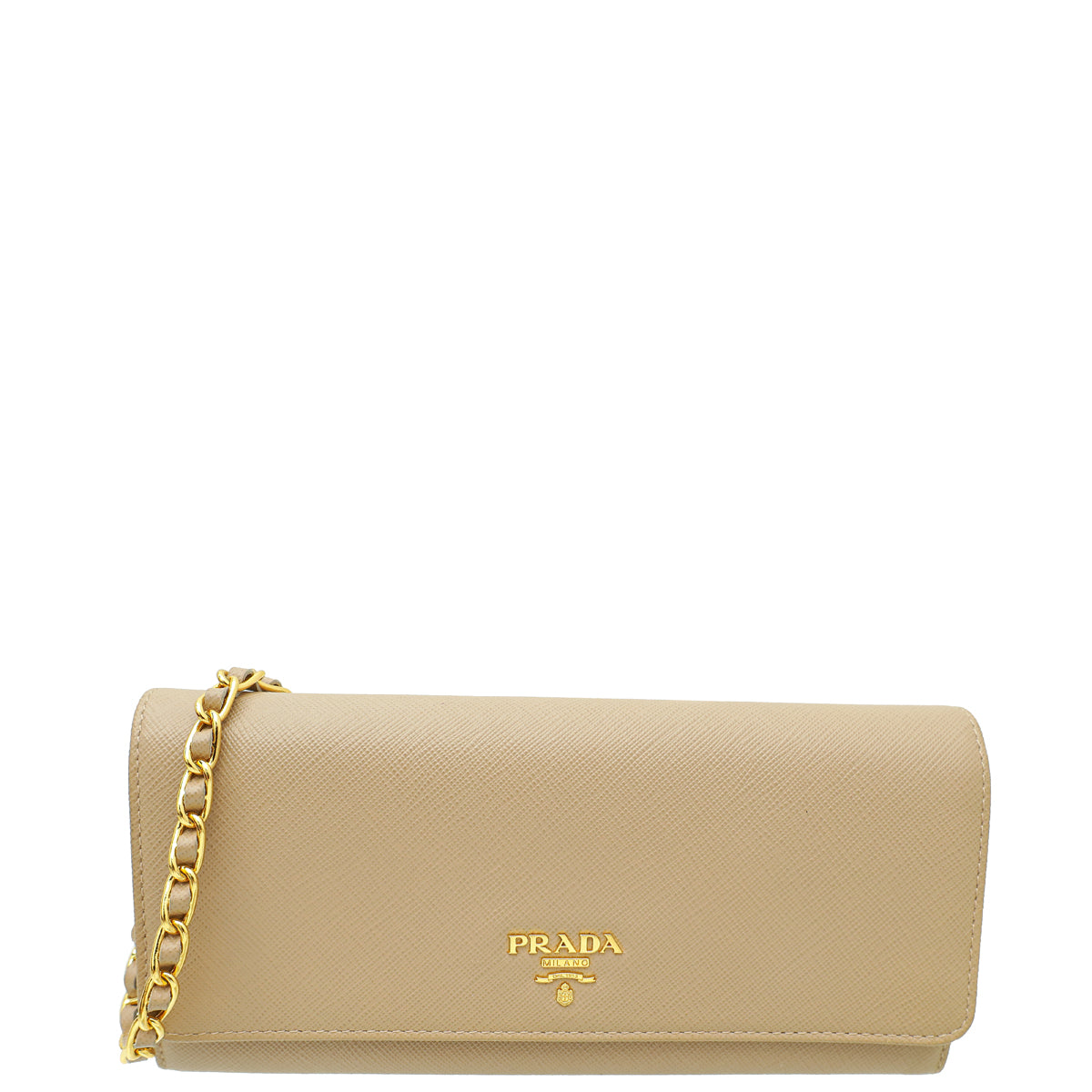 Prada Beige Logo Lux Wallet On Chain