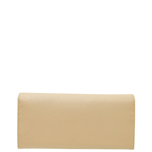 Prada Beige Logo Lux Wallet On Chain