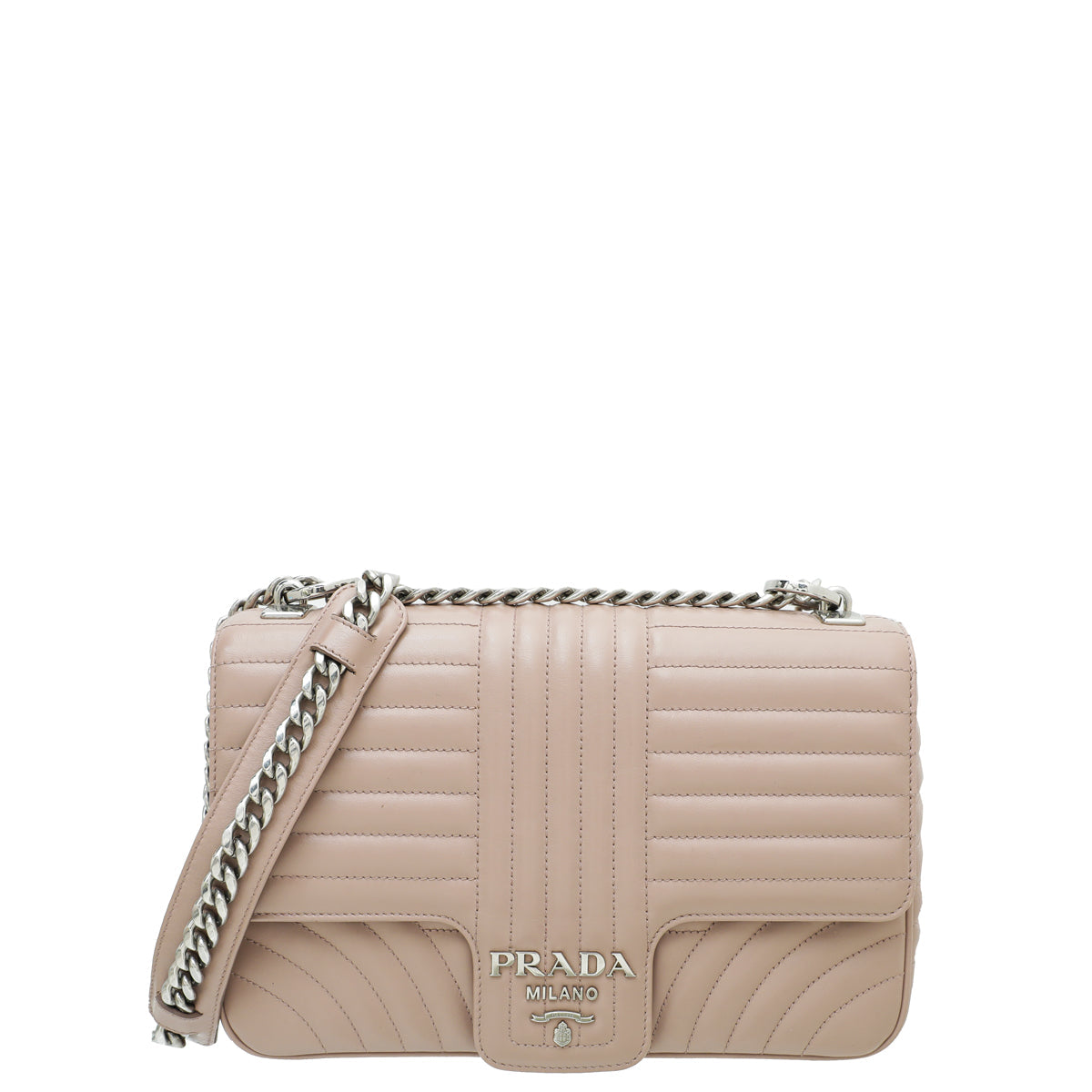 Prada Bicolor Diagramme Flap Large Bag