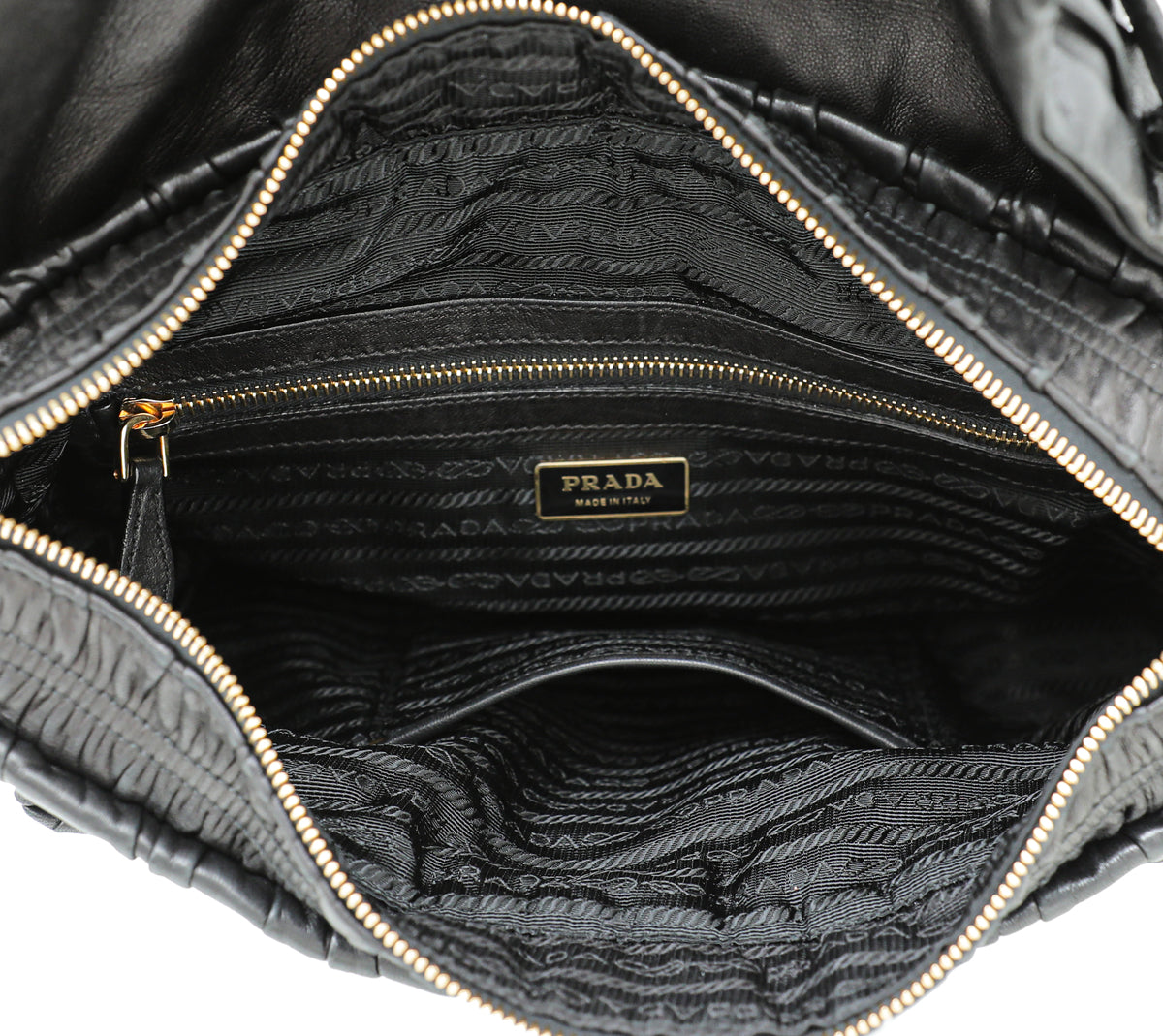 Prada Black Nappa Gaufre Messenger Bag