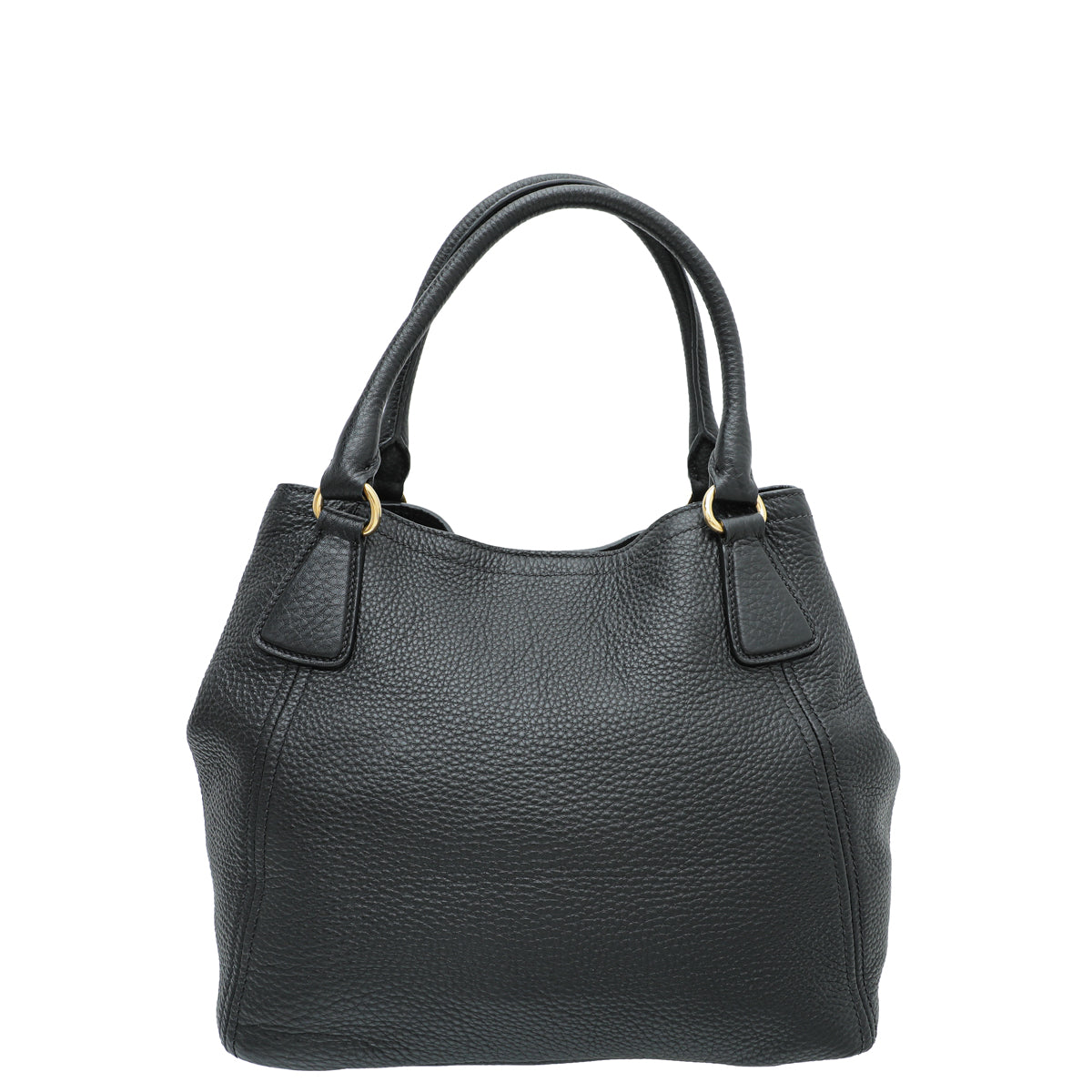 Prada Black Vitello Daino Convertible Tote Medium Bag