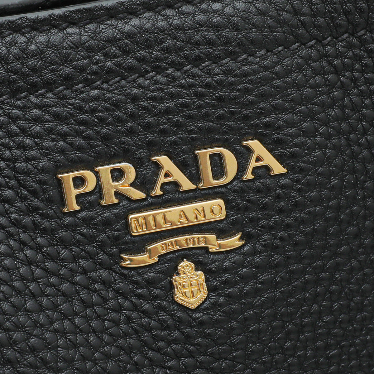 Prada Black Vitello Daino Convertible Tote Medium Bag