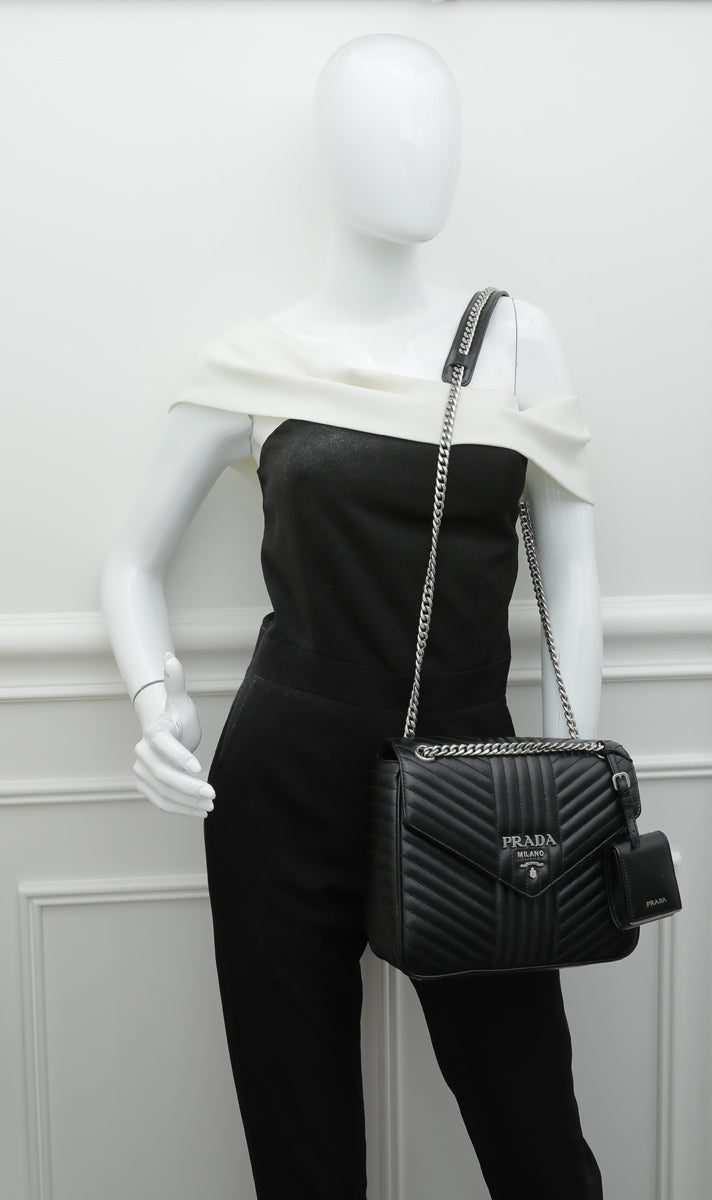 Prada Black Diagramme Shoulder Bag