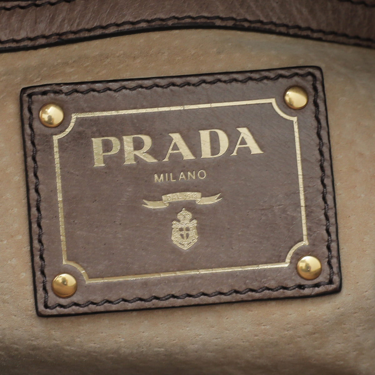 Prada Brown Cervo Shine Shoulder Bag