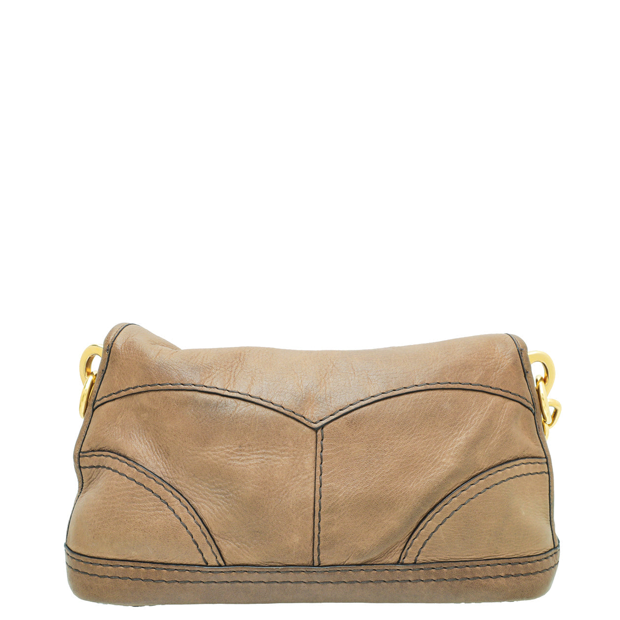 Prada Brown Cervo Shine Shoulder Bag