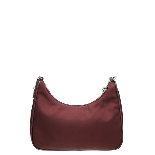 Prada Burgundy Re-Nylon Tessuto Re-Edition 2005 Bag