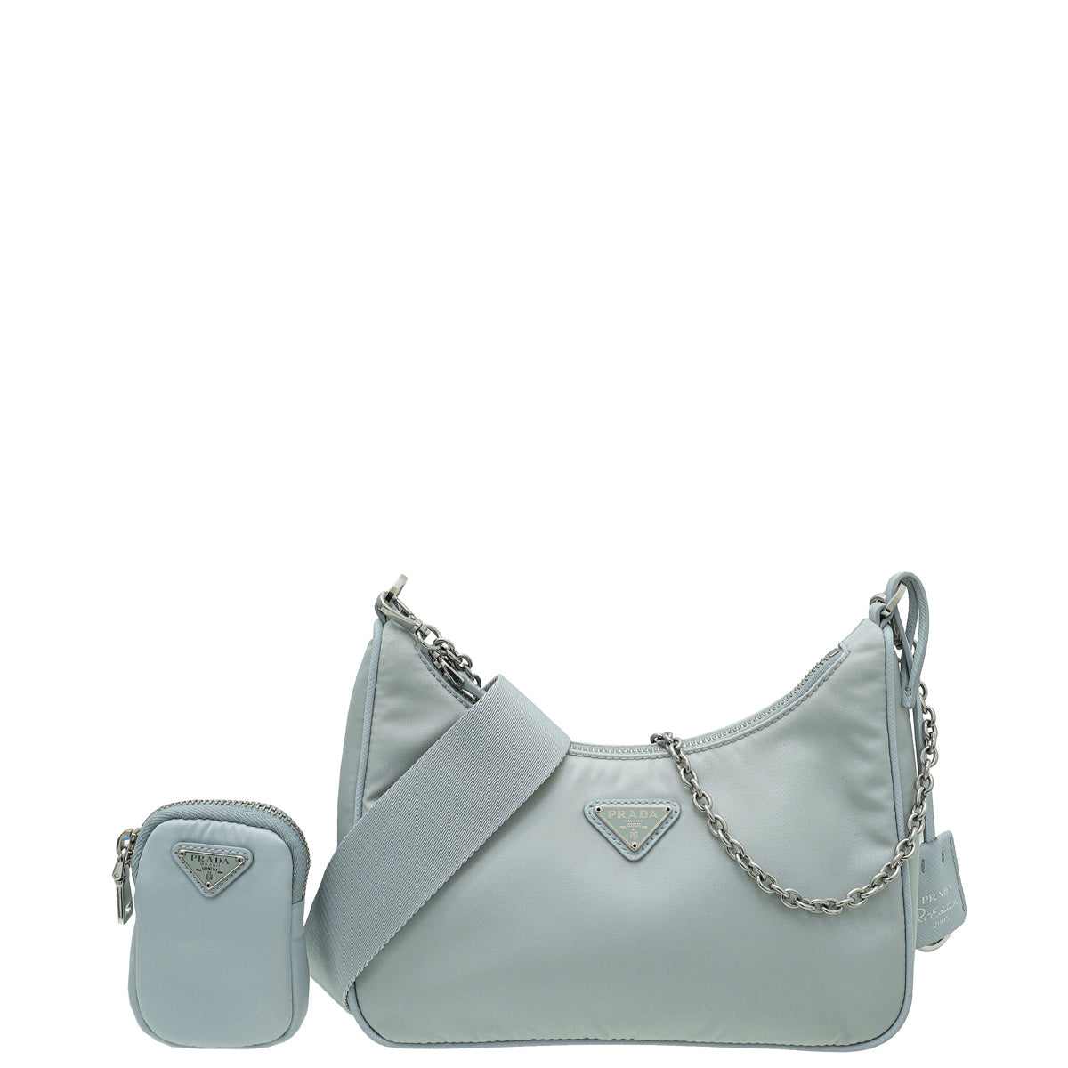 Prada Light Grey Re-Nylon Tessuto Re-Edition 2005 Bag