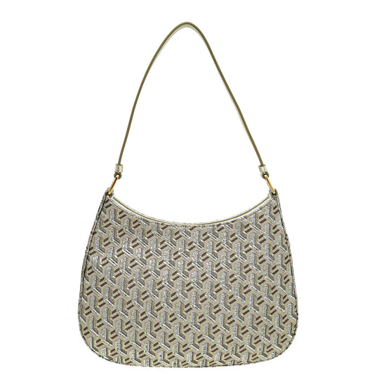 Prada Cleo Metallic Bicolor Fabric Shoulder Bag