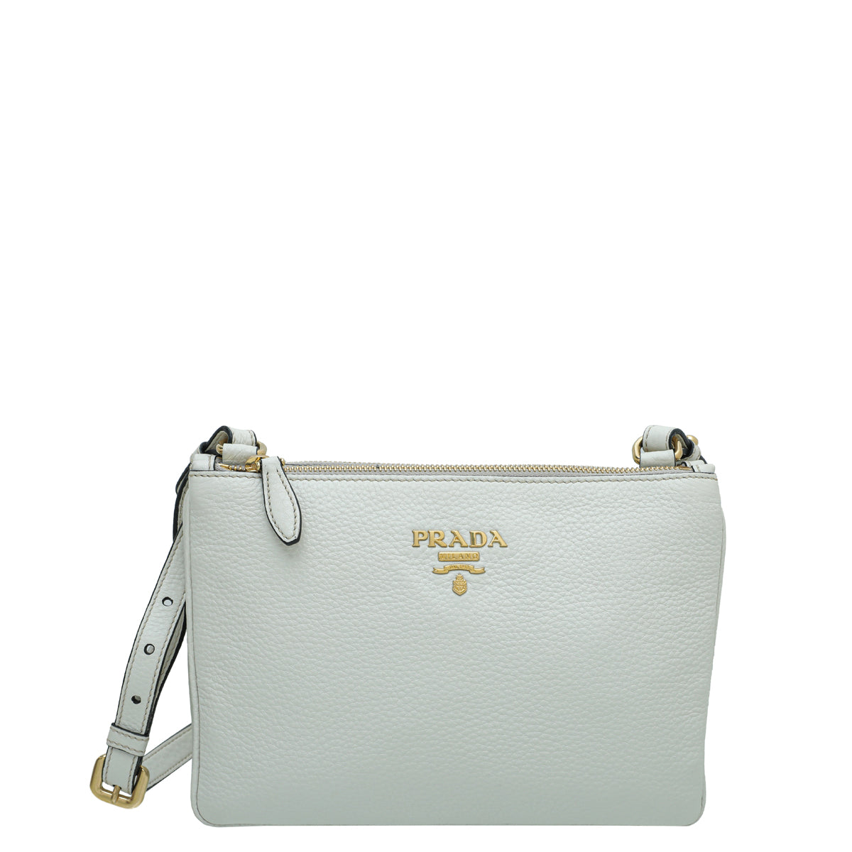 Prada Daino Vitello 2 Zipped Crossbody Bag