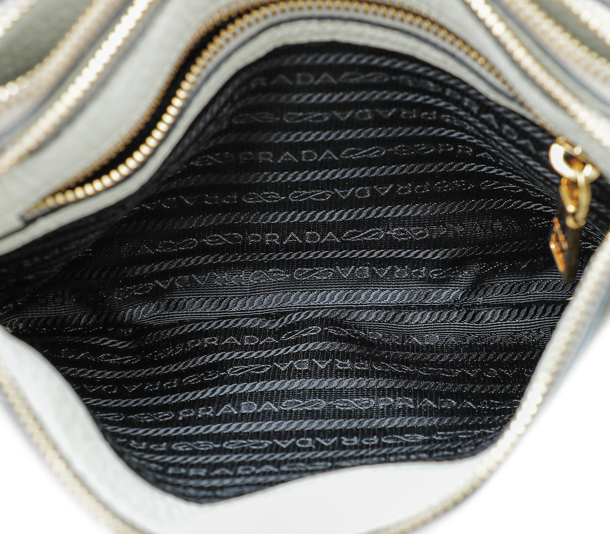 Prada Daino Vitello 2 Zipped Crossbody Bag