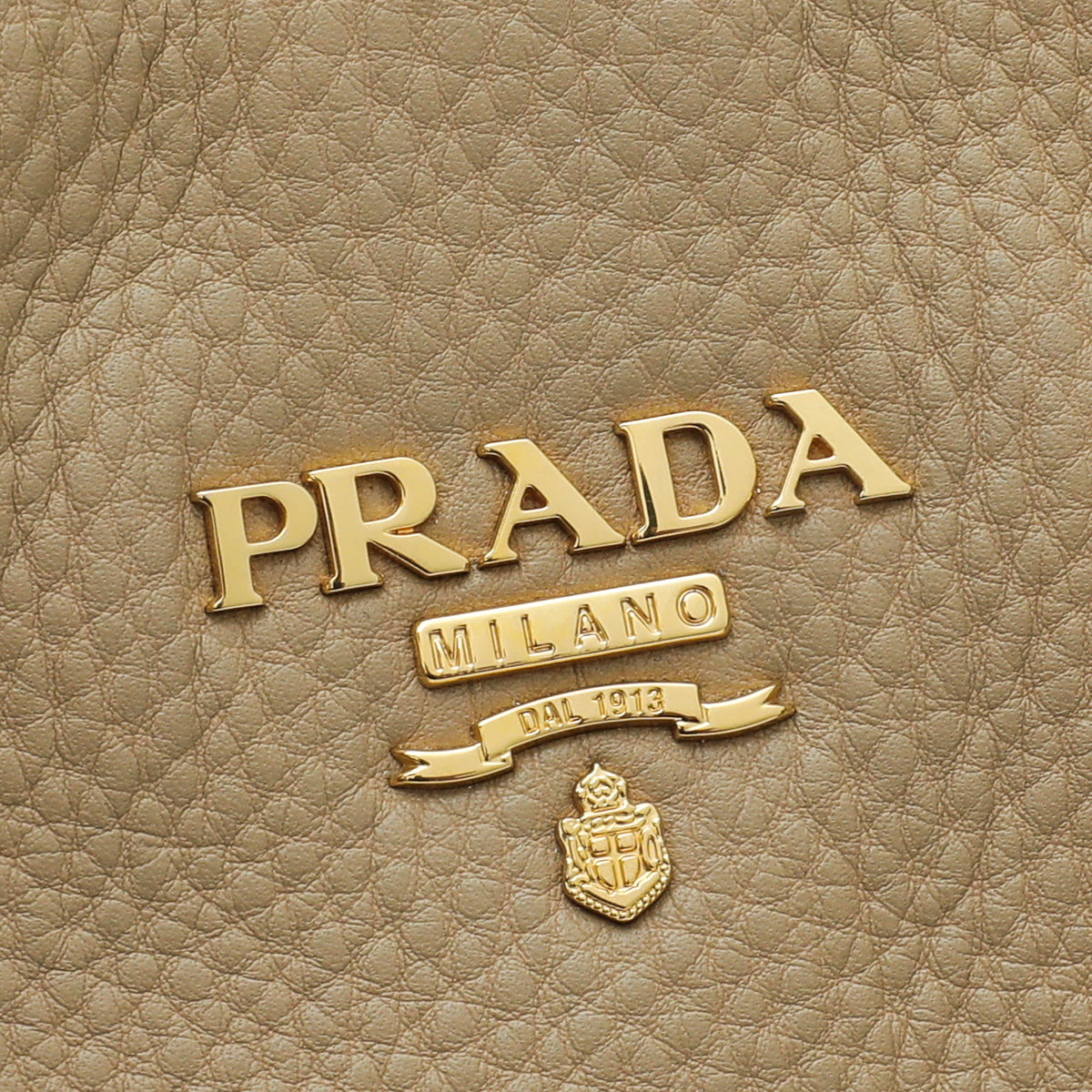 Prada Beige Vitello Daino Side Zip Tote Large Bag